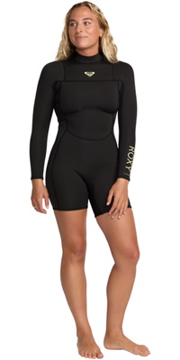 2026 Roxy Womens Prologue+ 2/2mm Long Sleeve Back Zip Springsuit Wetsuit 26BW243505 - Black
